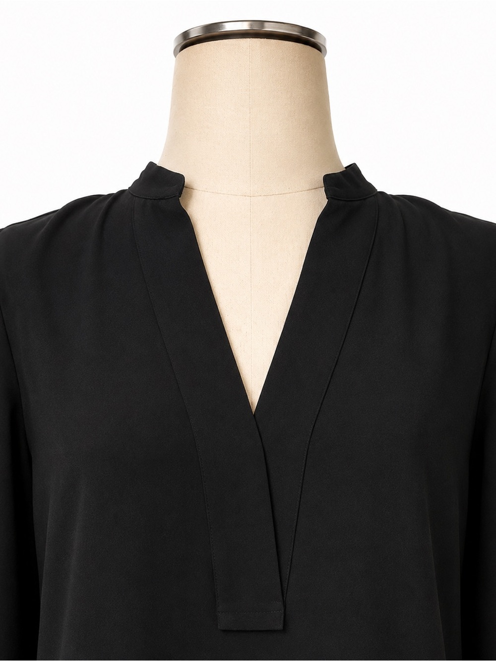 Madewell 1937 Little Black Dress Long Sleeve Relaxed Fit V Neck Shift Medium - Picture 5 of 5
